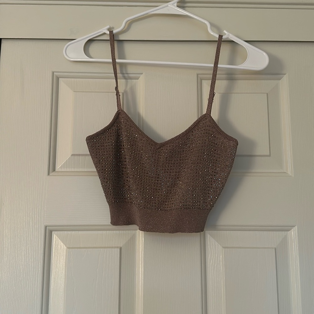 Medium sparkly cropped tank top